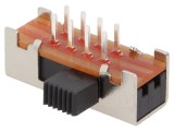 Comutator glisant 3 poziții SP3T 0.3A 30VDC pentru PCB THT
