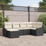 VidaXL Set de canapele pentru grădină 6 pcs Negru Rattan poli 3346787