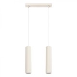 Lampă Suspendată Karbon Bej Aluminiu Cu 2 Becuri Tub Minimalistă De Interior.
