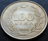 Cumpara ieftin Moneda 100 LIRE - TURCIA, anul 1988 * cod 2670 = UNC, Europa