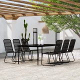 VidaXL Set de mobilier pentru grădină, 7 piese, negru