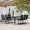 vidaXL Set de mobilier pentru grădină, 7 piese, negru 3099183