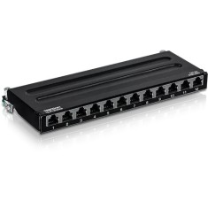 Patch Panel 12 porturi RJ45 UTP, Cat6a, Ecranat, 0.5U - TRENDnet TC-P12C6AS