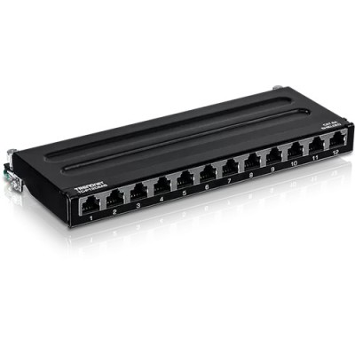 Patch Panel 12 porturi RJ45 UTP, Cat6a, Ecranat, 0.5U - TRENDnet TC-P12C6AS foto