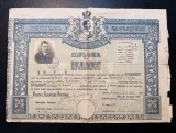 Diploma de Bacalaureat Carol II Liceul Militar D. A. Sturza Craiova 1939