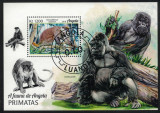 Timbre Angola 2018: Fauna - Primate, Colita - Colectie Straine Dupa 1950 - Angola
