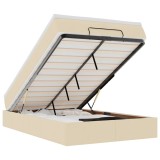 Cumpara ieftin Cadru de pat otoman cu saltea crema 120x190 cm tesatura