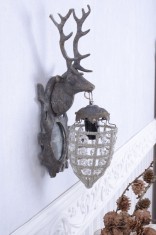 Aplica din alama masiva antichizata cu un cerb CAT124B