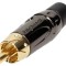 Conector RCA tată drept, aurit