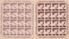 Romania 1946, LP 199 a, OSP, sport, dantelat + nedantelat, coli de 16, MNH
