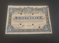 France, Roubaix et Tourcoing, 5 Francs, 1916 foto