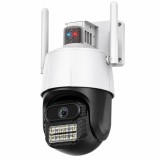 Cumpara ieftin Camera Supraveghere WiFi 2.5K QHD 5MP, Night Vision Color, Rotire 360&deg;, Detectare Miscare, Audio, IP66, Aplicatie Telefon, Alb