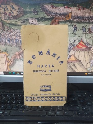 Rom&amp;acirc;nia, Hartă Turistică-Rutieră, Direcția Topografică Militară, 1990, scara 1:850.000, 013 foto