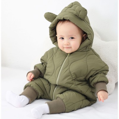 Combinezon de Iarna Bebelusi, Flippy, 73 cm, Model cu Urechi, Verde foto