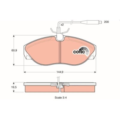 Placute frana Citroen Jumper I Box (230l) 02.94-04.02, Jumper I Box (244) 04.02-, Jumper I Bus (230p) 02.94-04.02, Jumper I (230) 03.94-04.02, Jumper foto