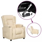 Fotoliu cu ridicare, crem, material textil