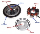 Magnetou Stator Volanta Scuter Aprilia AM6, 6 Bobine, 12V 85W
