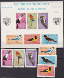 Panama 1965 fauna pasari MI 844-849 A+B + bl.42 A+B MNH, Nestampilat