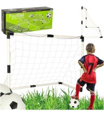 Set 2 porti de fotball 2 &icirc;n 1 pentru copii cu minge si pompa, 95x48x70cm