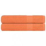 VidaXL Prosoape pentru saună 2 buc Portocaliu 360 g/m&sup2; 100% bumbac