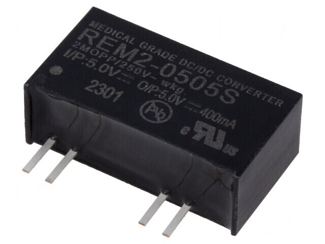 Convertor DC/DC 2W 5V 400mA SIP8 REM2-0505S