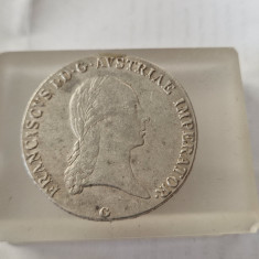 Austria Thaler Franz I-Francisc 1821 G-Baia-Mare-Argint-Moneda a fost Agatata!!