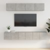 Gossi set dulap tv, 5 piese, gri beton, lemn prelucrat