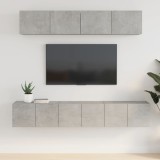 Cumpara ieftin Set dulap TV, 5 piese, gri beton, lemn prelucrat