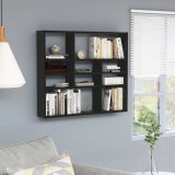 vidaXL Raft de perete, negru, 90x16x78 cm, PAL