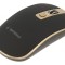 Mouse optic wireless USB A negru/auriu 4 butoane 10m