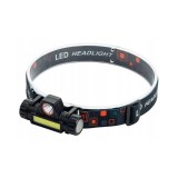 Lanterna pentru cap, Cu 2 LED-uri, Incarcare USB, Reglabila, Negru, Oem