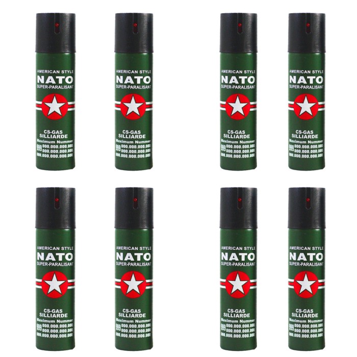 Set 8 sprayuri autoaparare NATO, propulsie jet, 60 ml