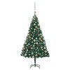 Brad Craciun pre-iluminat cu set globuri, verde, 120 cm, PVC