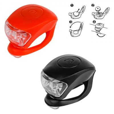 Lumini Bicicletă, Silicon, Set 2 Bucăți, LED, Roșu și Negru, Intermitent-Fix, Rezistent la Apă foto
