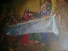 Icoana veche,tablou religios rama lemn litografie veche CINA CEA DE TAINA,T.post