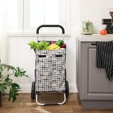 Cumpara ieftin Carucior pentru cumparaturi, Songmics, Negru, 47x33x97 cm