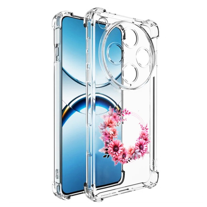 Husa antisoc pentru oppo find x8 pro, airbag, pink wreath 1, clear