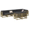 VidaXL Set canapea de grădină, 8 piese, lemn de pin tratat 3299507