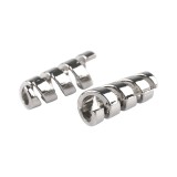 Set 2 terminatii metalice pentru snur 4 mm Argintiu