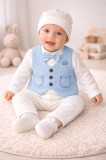 Set botez clasic băieți Babyshah &ndash; eleganță și rafinament, albastru (Marime