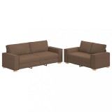 Cumpara ieftin Set de canapele cu perne, 2 piese, maro, textil