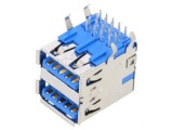 Soclu USB 3.0 Dublu pentru PCB THT 90&deg;, MOLEX
