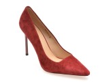 Pantofi eleganti EPICA PREMIUM rosii, X212, din piele intoarsa