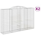 Cumpara ieftin Cosuri gabion arcuite 2 buc, 300x50x180/200 cm, fier galvanizat