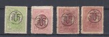 ROMANIA 1918 CAROL I TIPOGRAFIATE SUPRATIPAR PTT LOT 4 TIMBRE STAMPILATE ERORI, Stampilat