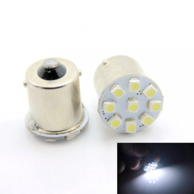 Bec 9 LED SMD tip cireasa BA15S 12V lumina alba JSUN52 (pret/set) Automotive TrustedCars foto