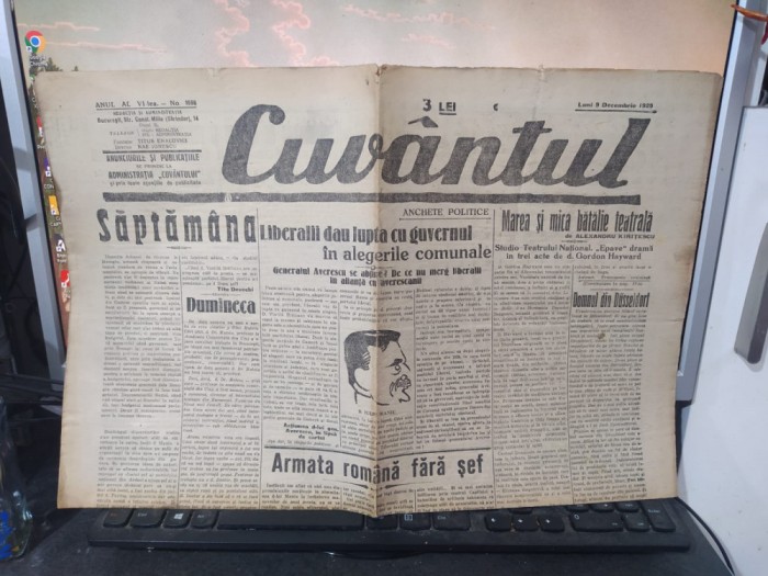 Cuv&acirc;ntul nr. 1666 anul V 9 dec. 1929 Expoziția Bordenache Breasla frizerilor 222