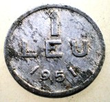 7.501 ROMANIA RPR 1 LEU 1951, Aluminiu