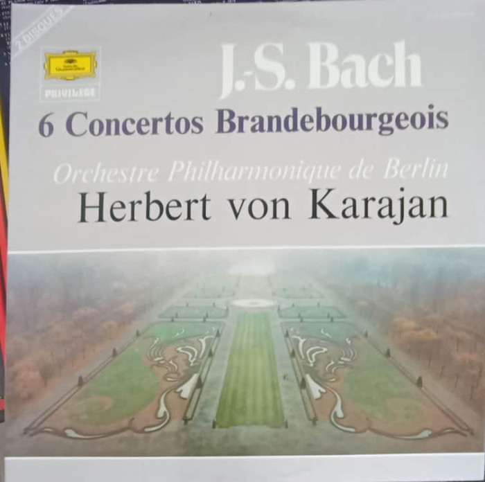 Disc vinil, LP. J.S. Bach: 6 Brandenburg Concertos. SET 2 DISCURI VINIL-J.S. Bach, Berlin Philharmonic Orchestra