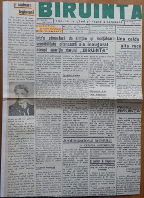 Ziarul legionar Biruinta, Craiova, ianuarie 1941, Miscarea legionara foto